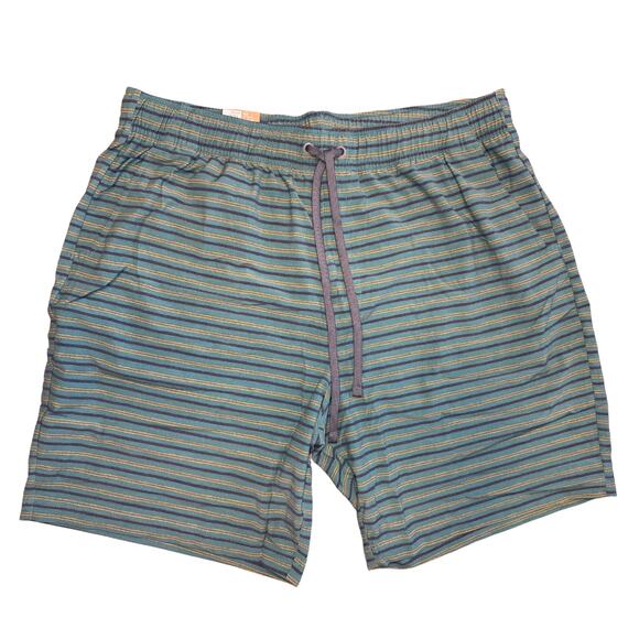 Prana Metric E-Waist Swim Short - Cove Stripe - XXL - Quick-Dry - Picture 1 of 6